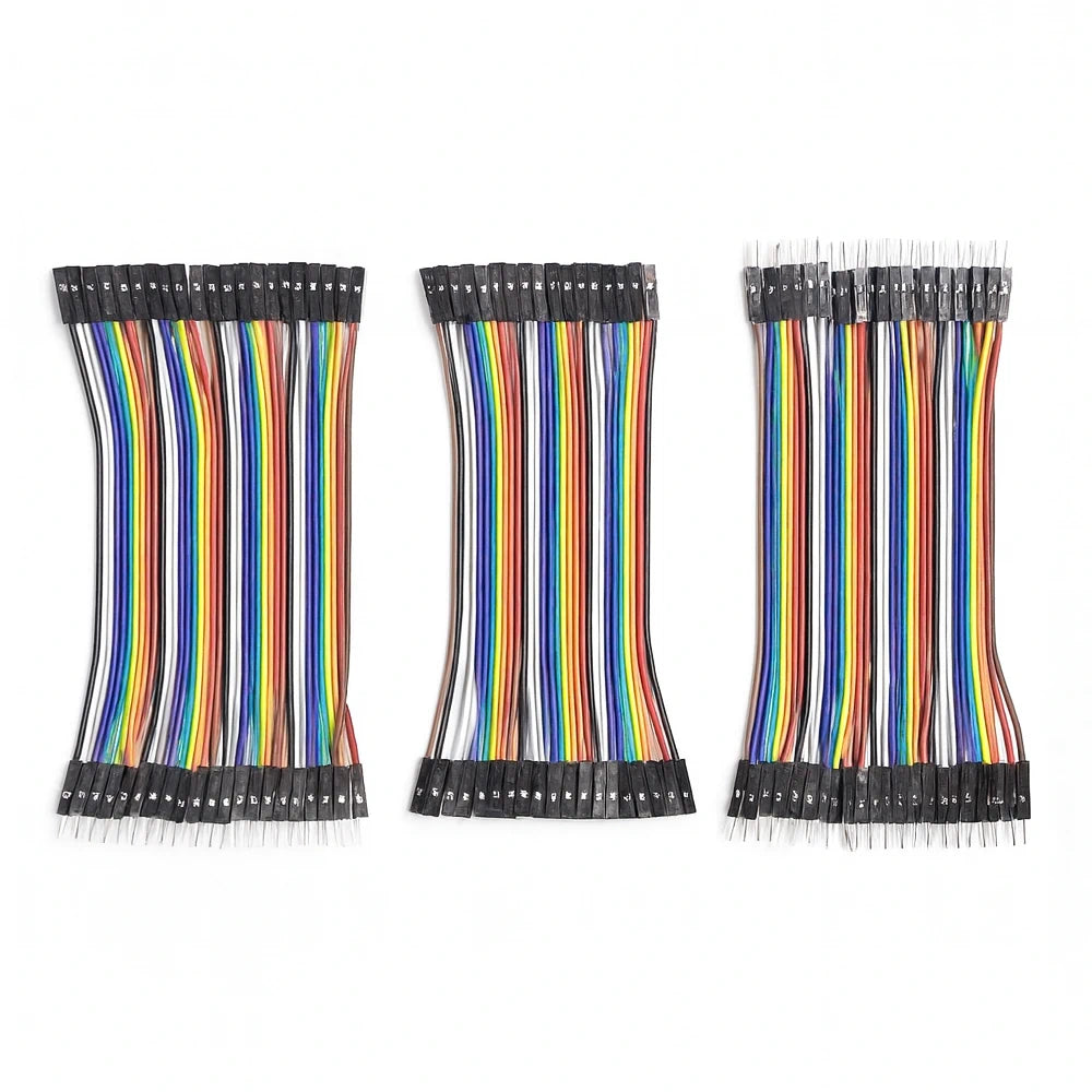 Jumper Wire Assortment Kit – 3×40pcs (MM,MF,FF) – 10 cm / 4"