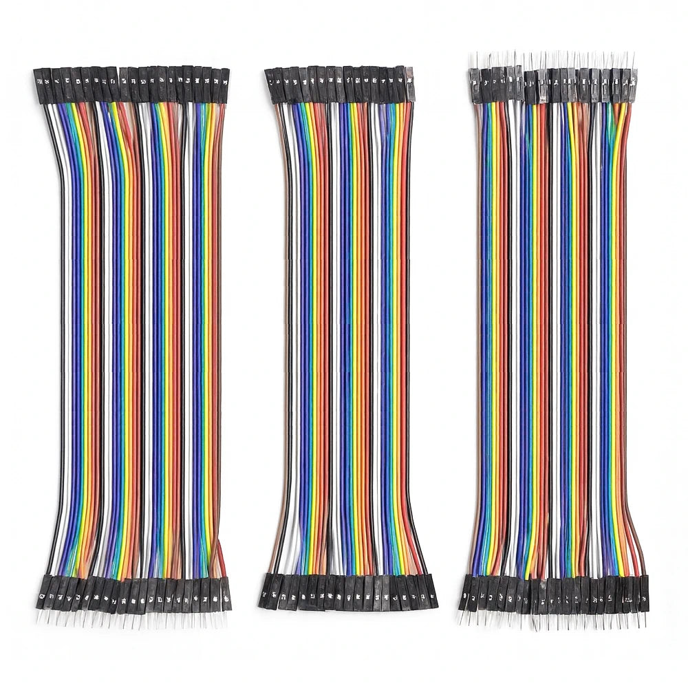 Jumper Wire Assortment Kit – 3×40pcs (MM,MF,FF) – 20 cm / 8"