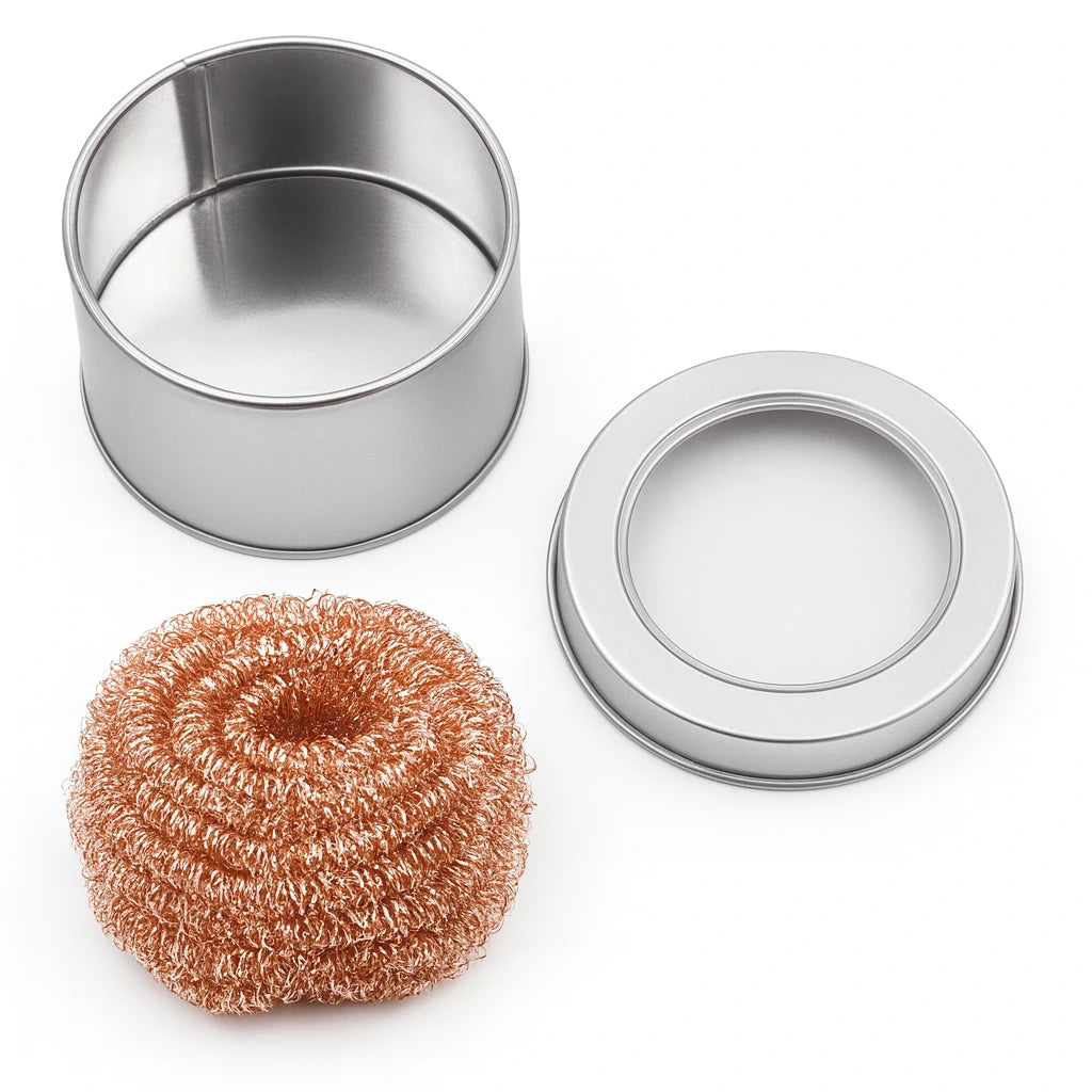 Soldering Iron Cleaning Ball – Copper Wire Tip Cleaner with Metal Holder